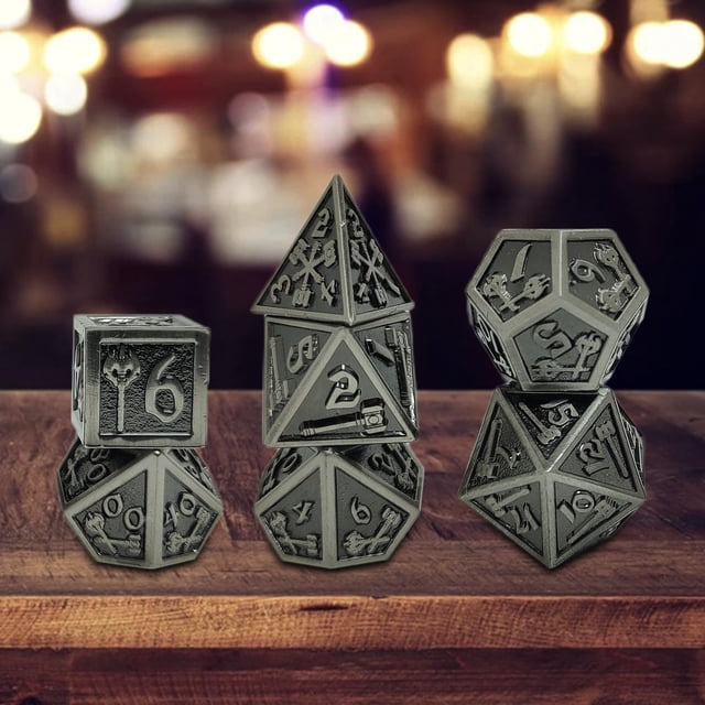 Juego de dados poliédricos de 7 piezas Muilti-Side D4-D20, D20 D12 D10 D8 D6 D4 Juego de dados, para juegos de rol, enseñanza de matemáticas, juegos Negro Baoblaze Dados poliédricos huecos