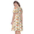 thumbnail image 2 of Horeoi Dachshund Print Women's Short Sleeve Dress Breathable Polyester-Spandex All-Over Print A-Line Side Pockets Elastic Waist, 2 of 6
