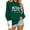 Green, variant on Women's Round Neck Merry Christmas Printed Long Sleeved Top Sweatshirts