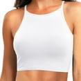 thumbnail image 2 of Women's Plus Size Swim Top Solid Color Adjustable Straps Removable Pads Racerback Tankini Top Summer Beach Pool Bathing Suit White, 2 of 5