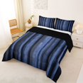 thumbnail image 2 of Manfei Pixel Vertical Streak Full Size Comforter Sets, Dark Blue Block Bedding Comforter Set, Dark Blue Black, Black Reversible 3 Pieces, 1 Comforter and 2 Pillowcases, 2 of 6