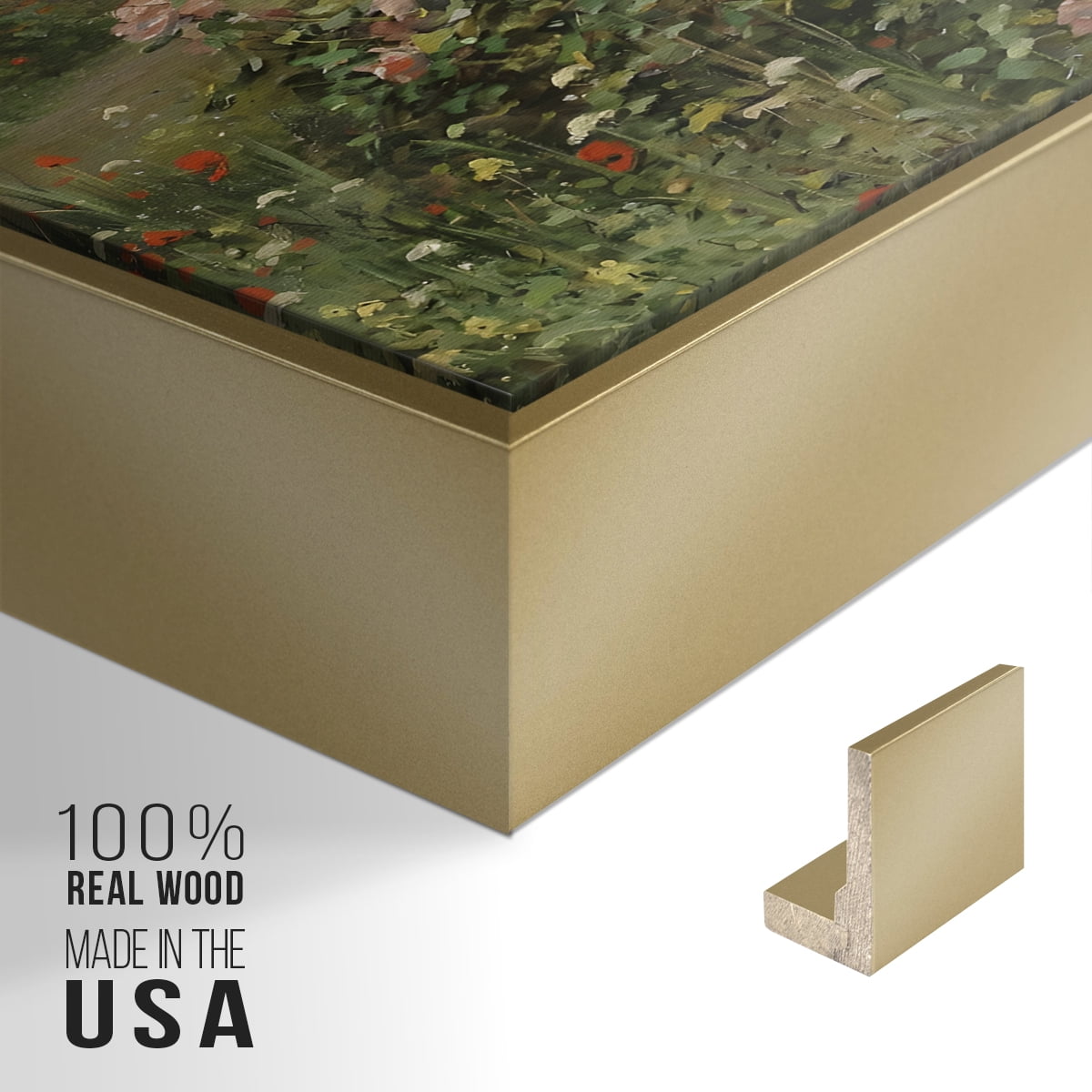 Vintage Landscape-CCLVI By Wexford Home Framed in Gold Wood Gallery Wrapped Canvas 17 in. x 25 in.