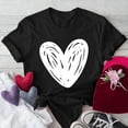 thumbnail image 2 of fatyb T Shirts for Women Heart Printed Crewneck Loose T-Shirts Casual Short Sleeve Womens Graphic Tees, 2 of 4