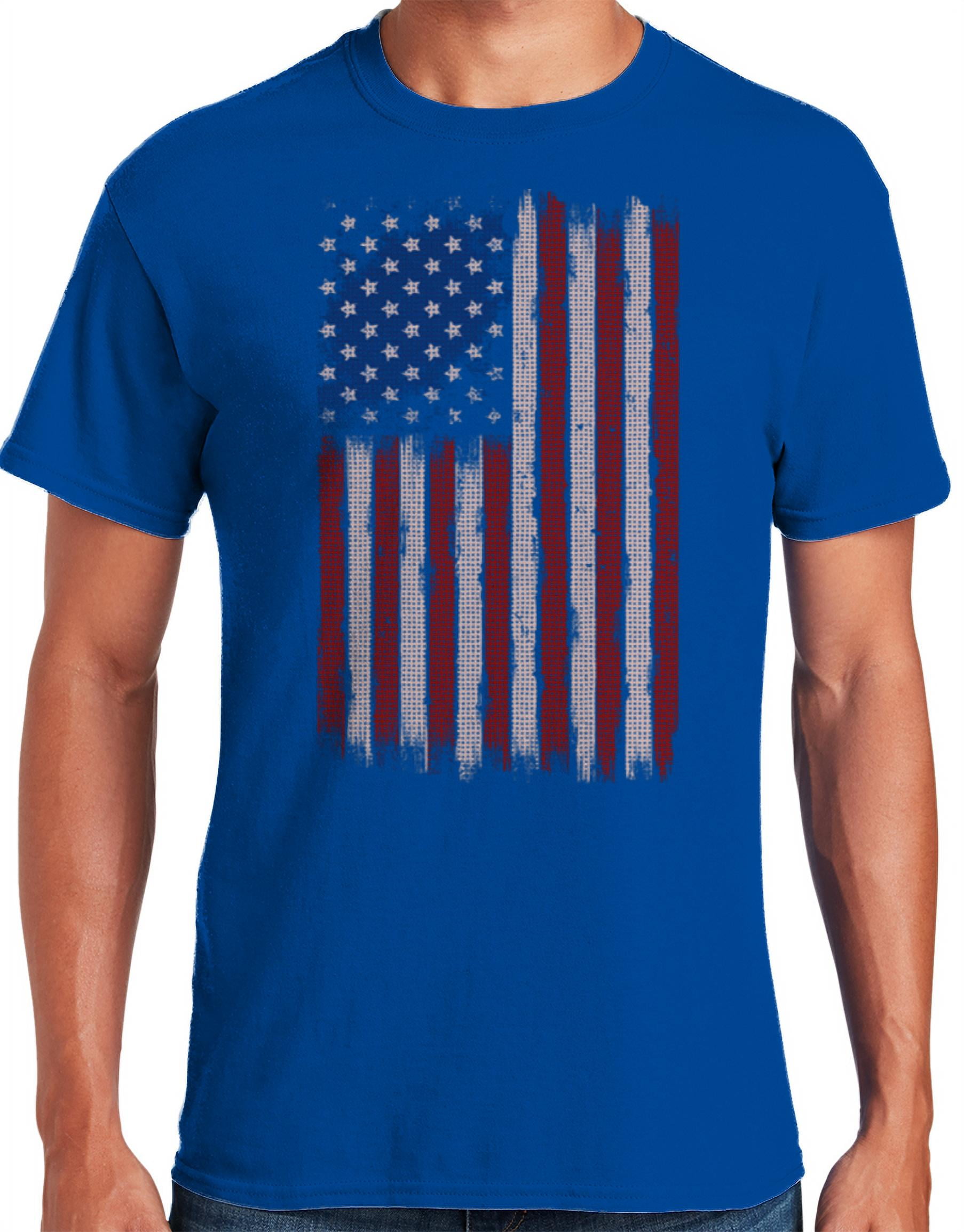 Graphic America Walmart Distressed American Flag Men's Graphic T-Shirt ...