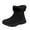Black, variant on Fleece Lined Suede Snow Boots for Women Slip On Plush Ankle Booties Platform Non Slip Fluffy Hiking Shoes Gray Size 6.5
