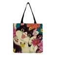 thumbnail image 4 of Graphic Cartoon Cat Print Canvas Bag, Lightweight Shoulder Bag, Versatile Shopper Bag, 4 of 4