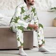 thumbnail image 7 of Naloa Cute Turtle Men’s Pajamas Set - Long Sleeve Button Down Sleep Shirt and Pajama Bottoms Sleepwear Set-Small, 7 of 7