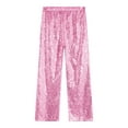 thumbnail image 6 of Miutii Kids Girls Shiny Metallic Hip Hop Jazz Dance Pants Wide Leg Loose Trousers for Dancing Performance Competition Pink 10, 6 of 7