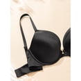 thumbnail image 6 of Deyllo Women's Push Up T-Shirt Bras Full Cup Padded Plunge Underwire Support Lift Up Add One Cup Seamless Bra,Black 34A, 6 of 13