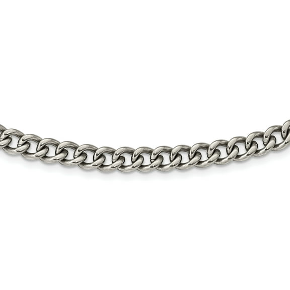 Primal Steel Titanium Polished 7.5mm Curb Chain
