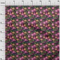 thumbnail image 2 of oneOone Cotton Jersey Black Fabric Leaves & Flower Floral Dress Material Fabric Print Fabric By The Yard 58 Inch Wide, 2 of 4