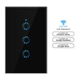 thumbnail image 2 of Interruptor inteligente Interruptor inteligente Wi-Fi Interruptor de luz Control de voz, control rem Tomshoo Negro/3 Gang, 2 of 7