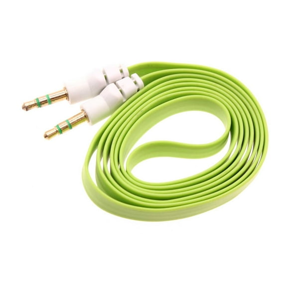 3.5mm Aux Cable Adapter Car Stereo Aux-in Audio Cord Speaker Jack Wire Green K4R for Samsung Galaxy Core Prime Note 2 Mega 2 Express 3 Avant Amp 2 Alpha A5, Convoy 4 - Sonim XP3plus