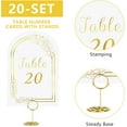 thumbnail image 2 of Sets Wedding Table Number - with Table Number Holders Gold Table Number Cards with Place Card Holders ; x ; Table Numbers for Wedding Reception and Birthday, 2 of 7