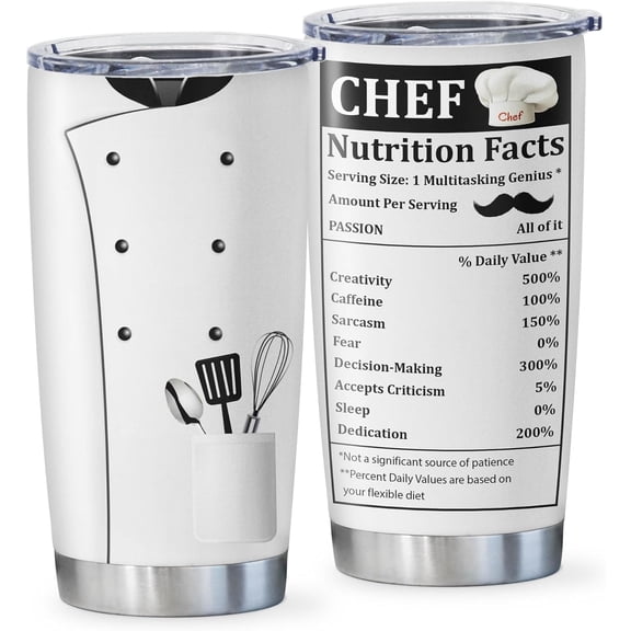 Chef Gifts Tumbler 20oz, Chef Gifts for Men Women, Birthday Gifts for Chefs, Gifts for Cooking Lovers, Best Chef Gift, Culinary Gifts Ideas, Gifts for Cooks, Christmas Gift for Chef Mug 1PC