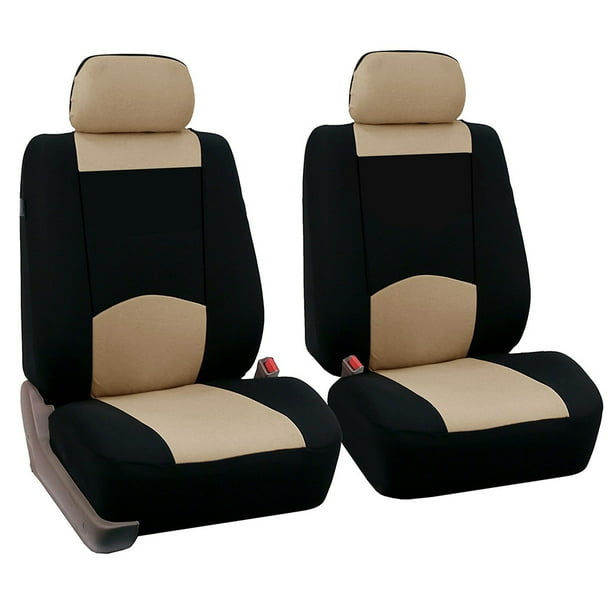 Juego completo de 2 fundas universales para asientos de coche, ligeras y transpirables, con interior dividido (beige)