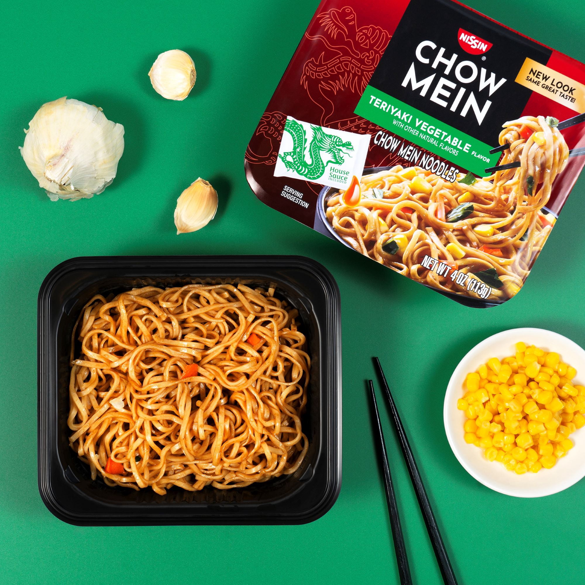(6 pack) Nissin Foods Chow Mein Instant Noodles, Teriyaki Vegetable Flavor, 4.0 oz Tray, Shelf-Stable