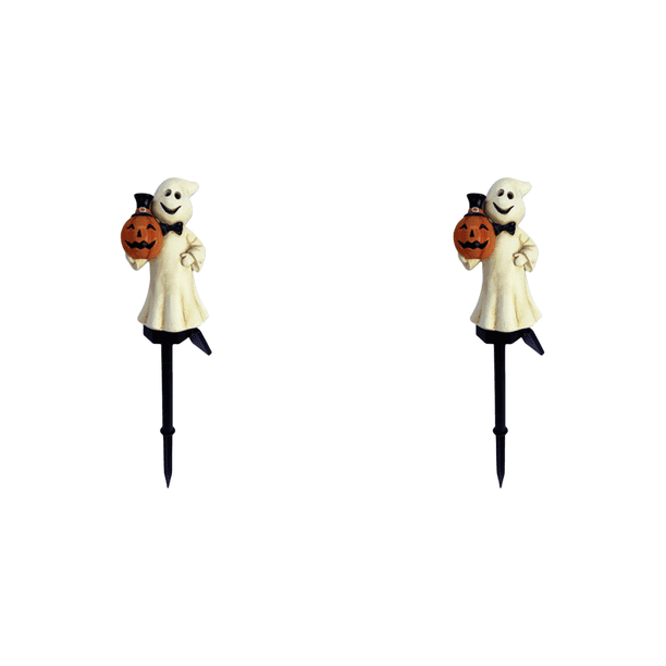 Solar Estaca Fantasma Halloween LED Resina (sujeta Calabaza) Blanco
