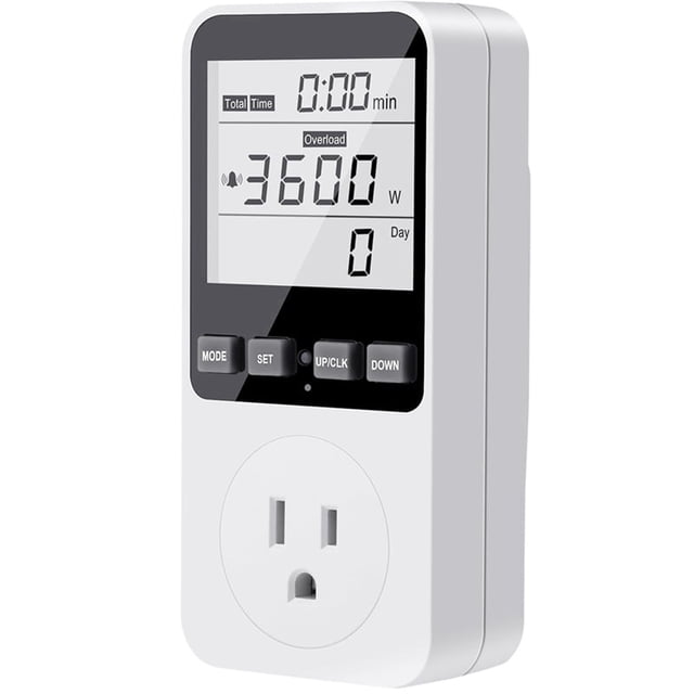 Medidor de potencia Medidor de vatios Medidor de potencia Medidor de voltaje Monitor de consumo de electricidad Monitor de energía con luz de fondo Enchufe de EE. UU.