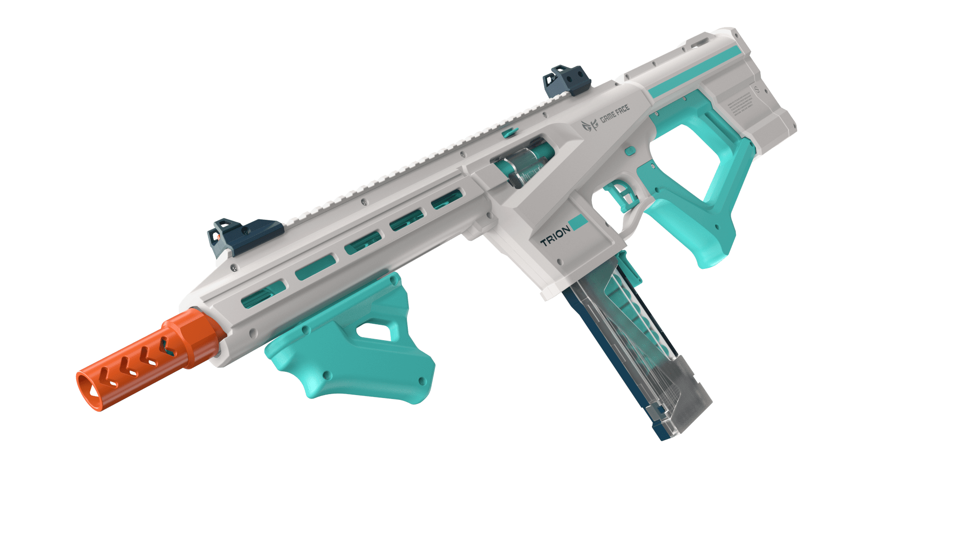Game Face Trion Competition Foam Dart Blaster, up to 200 FPS, 15 Darts, Ages 14+, Blue