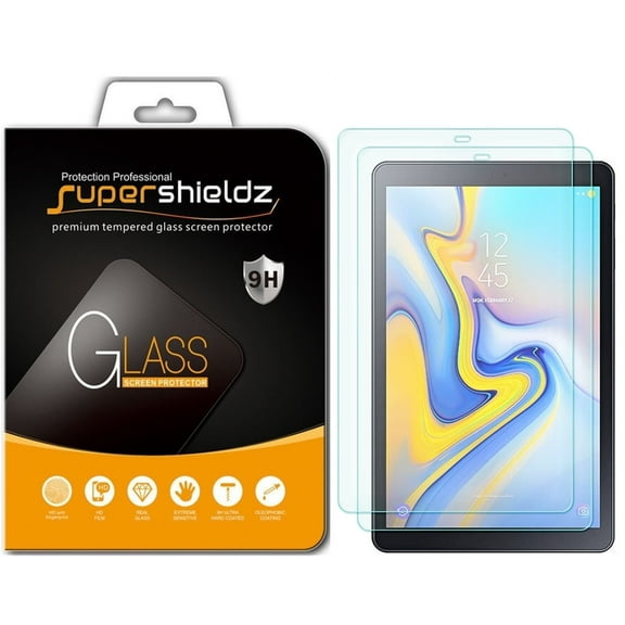 [2-Pack] Supershieldz for Samsung Galaxy Tab A 10.5 (SM-T590/T595/T597) Tempered Glass Screen Protector, Anti-Scratch, Anti-Fingerprint, Bubble Free