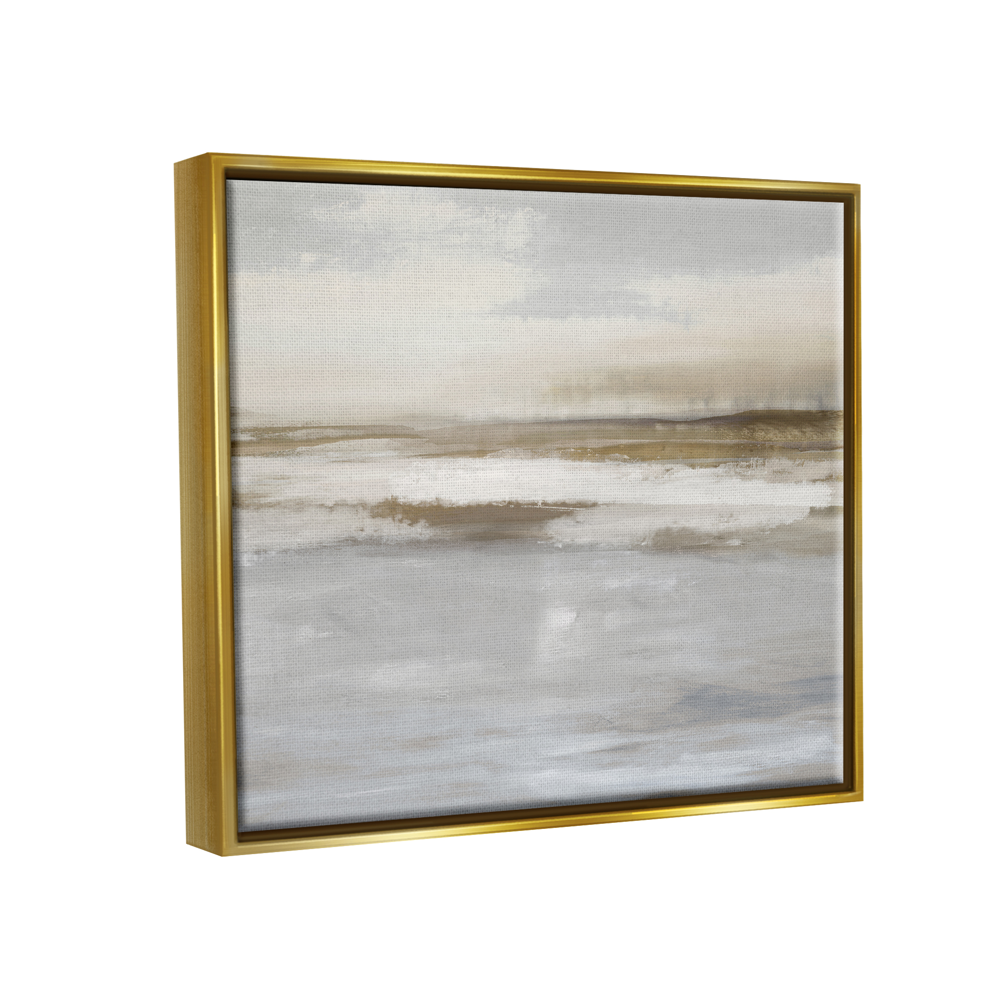 Stupell Industries Cloudy Abstract Landscape Landscape Painting Gold Floater Framed Canvas Art Print Wall Art, 31 x 25