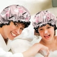 thumbnail image 6 of Shower Caps,Halloween Ghosts Pumpkins and Bats Waterproof Shower Cap for Women 4 Pieces,Double Reusable Hair Cover for Shower PEVA Elastic Stretch Hem, 6 of 7