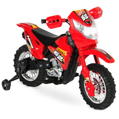 Best Choice Products 6V Kids Electric Battery-Powered Ride-On Motorcycle Dirt Bike Toy w/ 2mph Max Speed, Training Wheels, Lights, Music, Charger - (Best Affordable Motorcycle Gear)