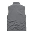 thumbnail image 3 of JNGSA Men's Utility Cargo Vest Outdoor Vest with Pockets Casual Quick-drying Loose Vest Thin Sports Vest Jackets Gray L, 3 of 3