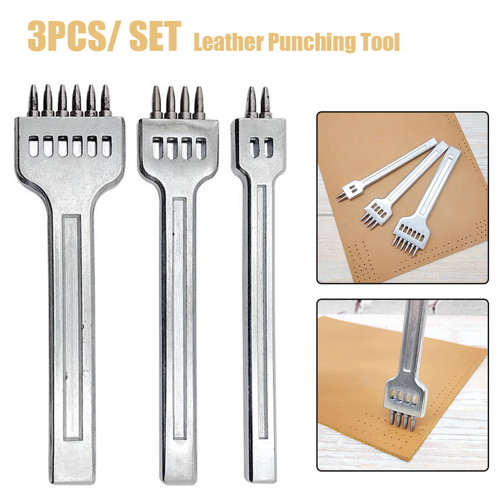 Leather Hole Punch Punching Tool Smooth Comfortable Handle Convenient Durable Leather Craft Tools for Punching Set 4mm 