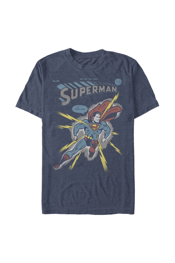 Men's Superman Electrified  Graphic Tee Navy Blue Heather 3X Large
