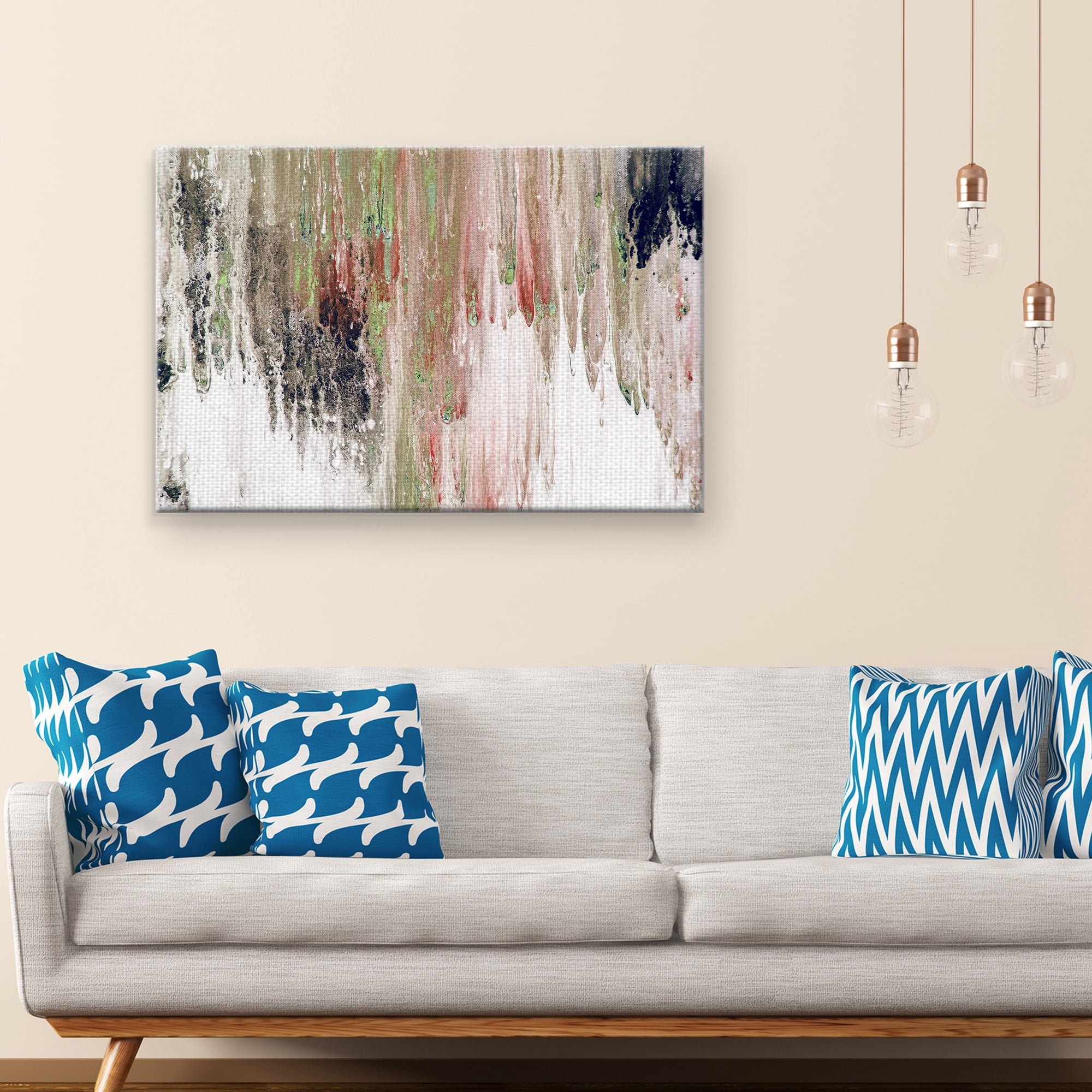 Masterpiece Art Gallery Spring Rain Dark Abstract II by Belle Maison Canvas Art Print 24" x 36"