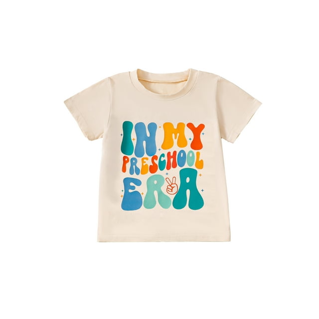 xiaxaixu T-Shirt Décontracté pour Petites Filles et Garçons avec Imprimé Papillon, Col Rond, Manches Courtes, pour la Rentrée Scolaire d'Été