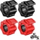thumbnail image 1 of Anillo de abrazadera con mancuernas con cuello de barra de 28 mm, clips de abrazadera con mancuernas olímpicas, clips con mancuernas de liberación rápida para ejercicios de fitness cruzados, levantamiento de pesas, culturismo (4 piezas) Rojo Verde, 1 of 5