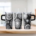 thumbnail image 2 of 20oz Insulated Travel Cup with Lid & Straw - Stainless Steel Double Wall Vacuum Tumbler, Leakproof Thermal Coffee Mug, Bohemian Style, 2 of 5
