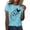 Sky Blue, variant on kaondbfi Summer Tops for Women Women's Butterfly Print Round Neck Short Sleeve T Shirt Top Womens Essentials Fashion Clothing