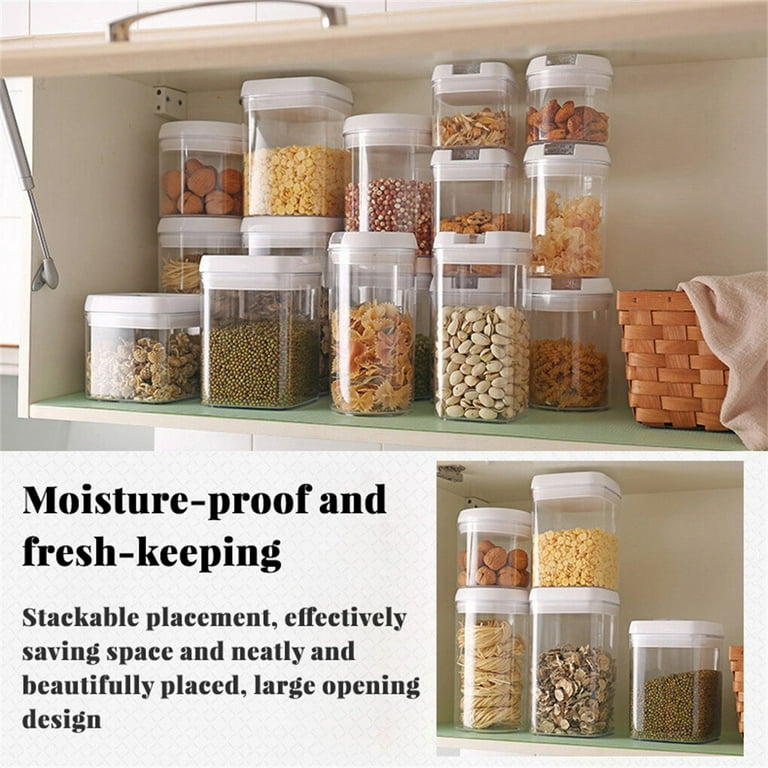 Jygee Food Storage Container Rice Grain Organizer Transparent Stackable  Bottle Home Kitchen Sealable Bin, 1500ml 