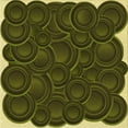 thumbnail image 1 of Ahgly Company Machine Washable Indoor Square Transitional Dark Yellow Green Area Rugs, 6' Square, 1 of 7