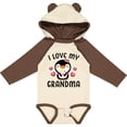 thumbnail image 3 of Inktastic I Love My Grandma with Cute Penguin and Hearts Girls Long Sleeve Baby Bodysuit, 3 of 5
