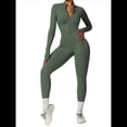 thumbnail image 1 of Mono de Entrenamiento de Larga para Mujer, con Cremallera, Pantalón y Mono Ajustado. Verde Tropical L, 1 of 10