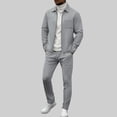 thumbnail image 1 of Ceisia Men's Slim Fit Waffle Knit 2-Piece Set Long Sleeve Zip-Up Jacket with Elastic Waist Drawstring Pants Gifts, 1 of 5