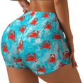 thumbnail image 2 of Kdxio Crab Swims In The Ocean Print Workout Shorts for Women Seamless Soft Smooth Gym Yoga Scrunch Active Shorts, 2 of 5