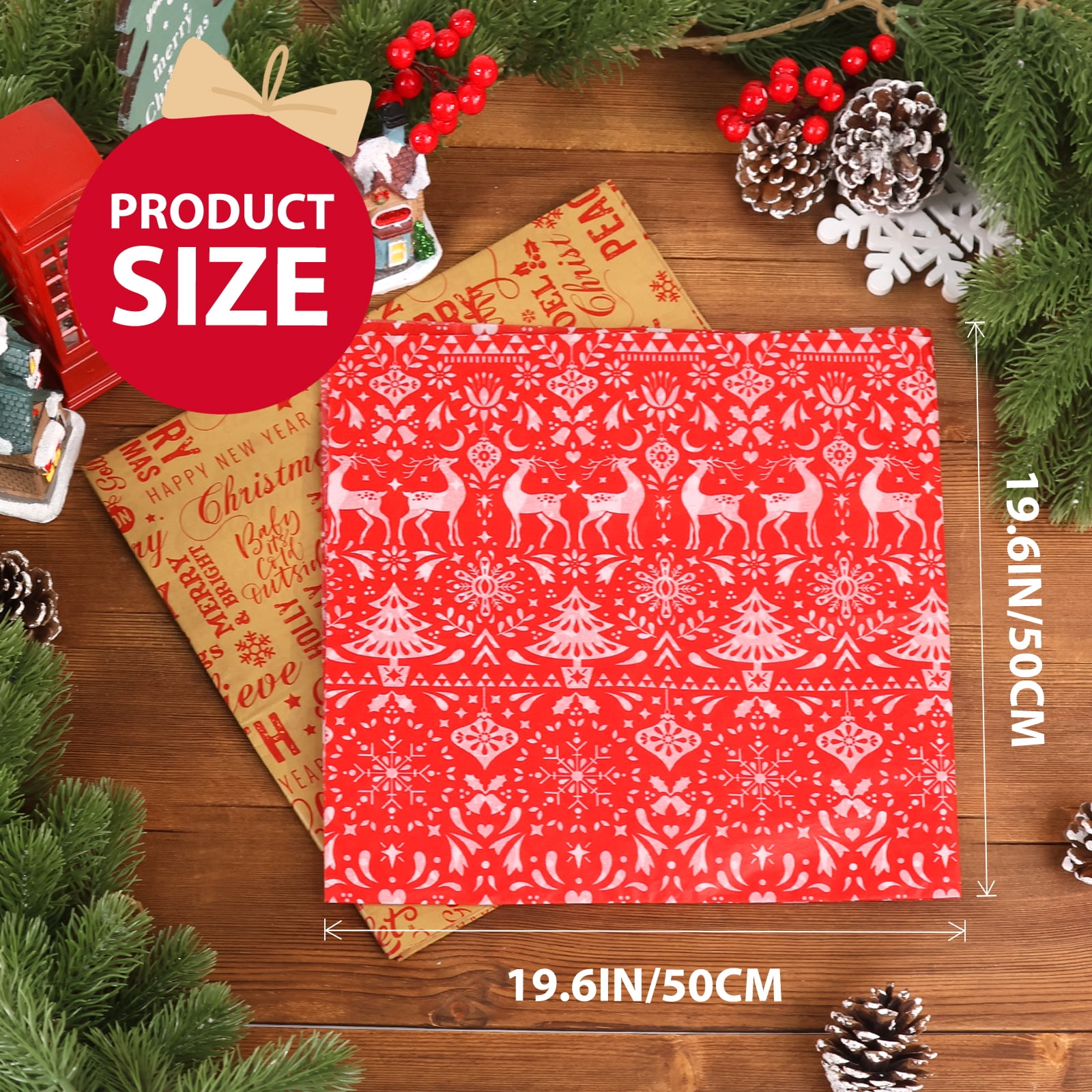 Ayieyill 70pcs Christmas Tissue Paper Sheets Christmas Wrapping