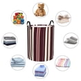 thumbnail image 6 of Circular Hamper Single Layer Laundry Basket Storage Basket Waterproof Single Layer Fabric With Handle Pe Support Strip Maroon Stripe_4 Medium, 6 of 8