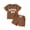 Brown A, variant on Toddler Baby Boy Clothes Summer Short Sleeve Little Dude Embroidery T-Shirt Tops Shorts Set 6M 12M 18M 2T 3T Waffle Knit Outfit