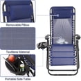 thumbnail image 2 of Dkelincs Zero Gravity Chair Folding Patio Lounge Chair Adjustable Outdoor Camping Beach Chair with Pillow and Cup Holder for Lawn Pool, Blue, 2 of 7