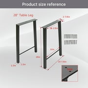 Kojem Clearance 28 Desk Legs ,Metal Chair Legs Table Legs ,28H×20W, Black Heavy Duty, Set of 2 ,Steel Desk Leg,Furniture Leg