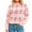 Pink, variant on Women's Casual Cute Style Colorful Striped Plaid Contrast Color Knitted Pullover Sweater, Fun and Cozy, Perfect for Youthful Events and Winter Parties,Pink,L
