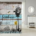 thumbnail image 2 of Rustic Windmill Farmhouse Shower Curtain Tractor Cabin Waterproof Shower Curtains, Cow Cattle Farm Animal Sunflower Bath Curtain 72" W X 78" L Positive Inspirational Quotes Bathroom Shower Curtains, 2 of 4