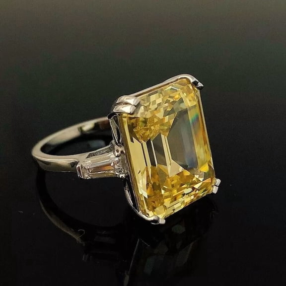 925 Sterling Silver Certified Natural Yellow Sapphire Handmade Ring Gift For Her